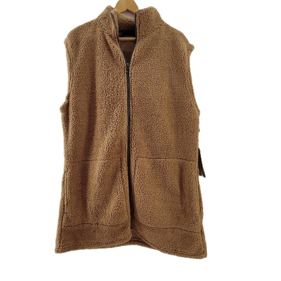 Stillwater Supply Co. Jackets & Blazers - Stillwater Supply Fleece Vest Womens 2XL Caramel Brown Full Zip Soft Pockets NEW